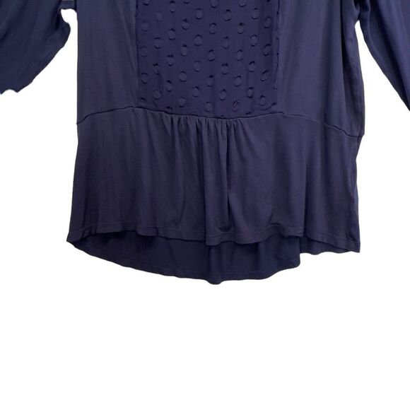 Boden Navy Swiss Dot Peplum Top size 14 - Picture 2 of 14